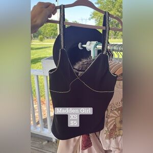 Madden Girl Black Top with Beaded Straps